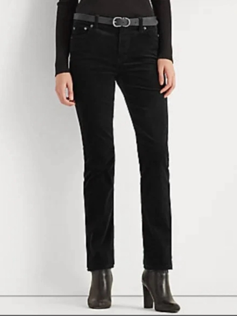 Ralph Lauren Sport Women ‘s Corduroy Pants Size 4 Black Stretch